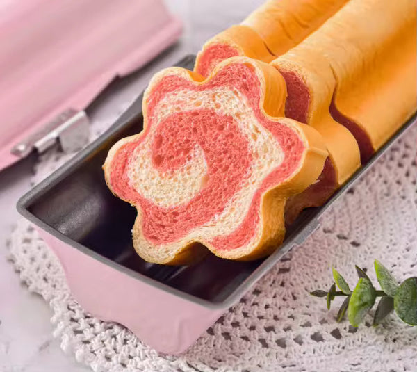 Pink Flower Pullman Loaf Pan with Lid